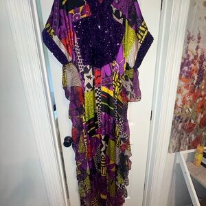 Vibrant Purple and Multicolor Women's Dress